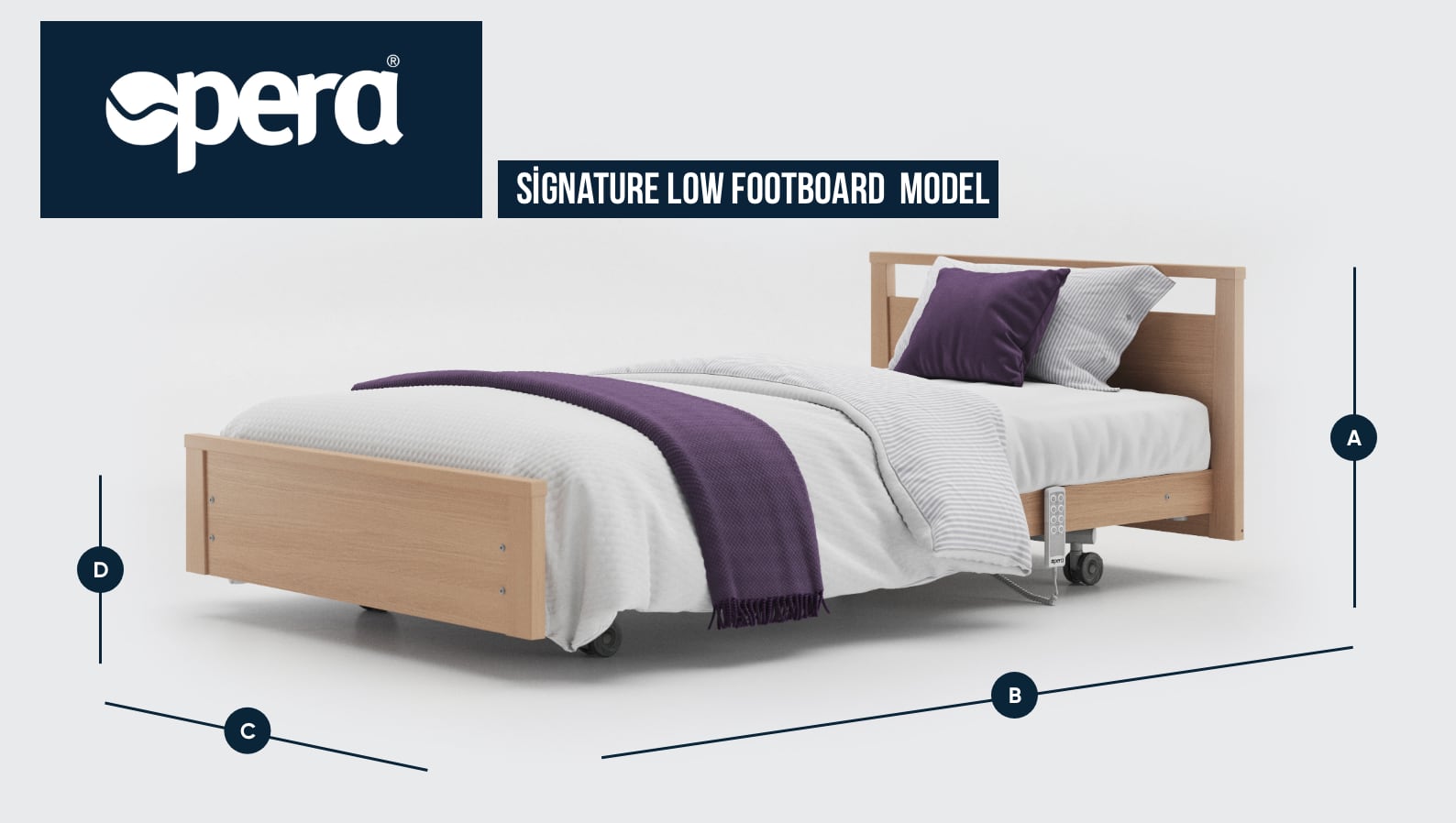 Opera Signature Low Footboard Hasta Karyolasi Hasta Yatagi olcu Opera Signature Low Footboard Hasta Karyolası, Hasta Yatağı